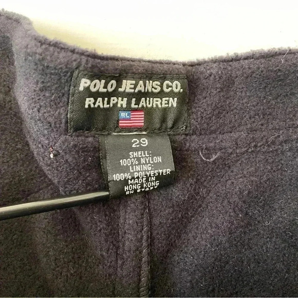 Vintage Polo Jeans Co Ralph Lauren mens quilted blue joggers pants size 29 - Picture 3 of 9